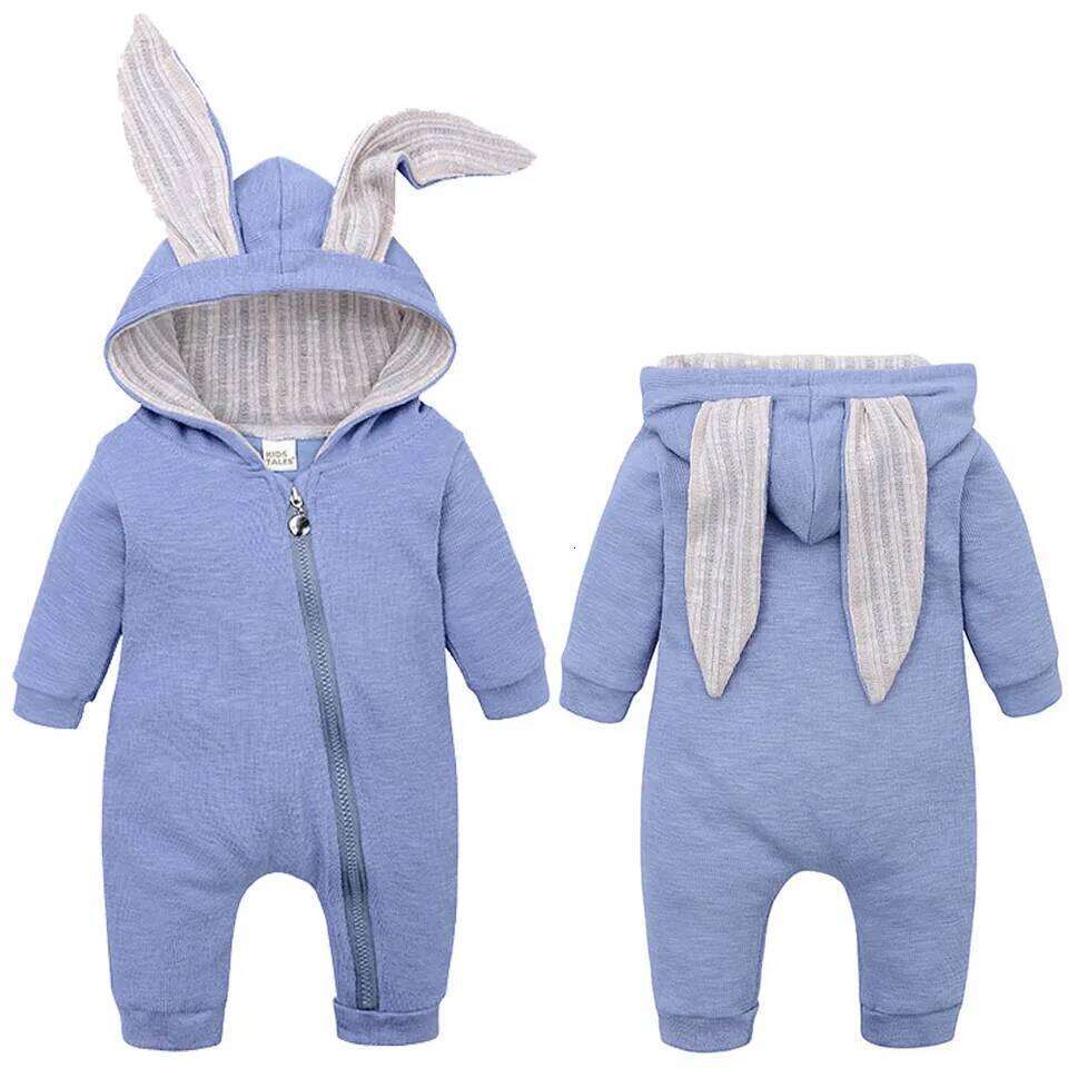 Adorable Jumpsuit Infant Bunny Romper for Baby Girl Boy Newborn Cotton One-Piece Bodysuit with Long Sleeves Casual Cute Playsuit 26H0224