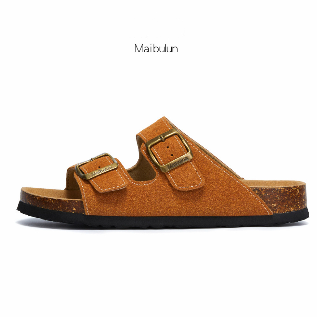 Maibulun Free Shipping 2026 Summer New Design Slip Resistant Cork Slippers Men Women Indoor Outdoor Beach Suede Sandals Multiple Color Options Large S