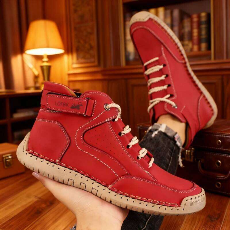Men's High Top Handmade Sewn Buckle Casual Shoes Comfortable Fashionable Daily Walking Outdoor Adventure Boots