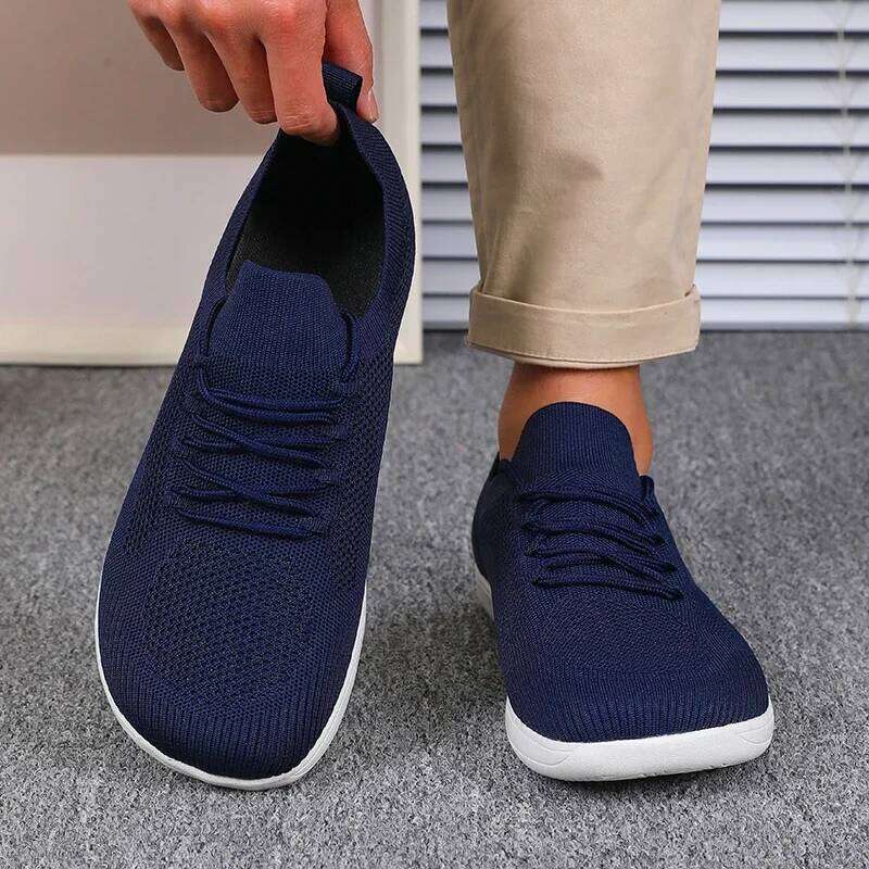 Solid Color Men's Simple Versatile Trendy Design Breathable Mesh City Street School Jogging Lace Up Sports Shoes