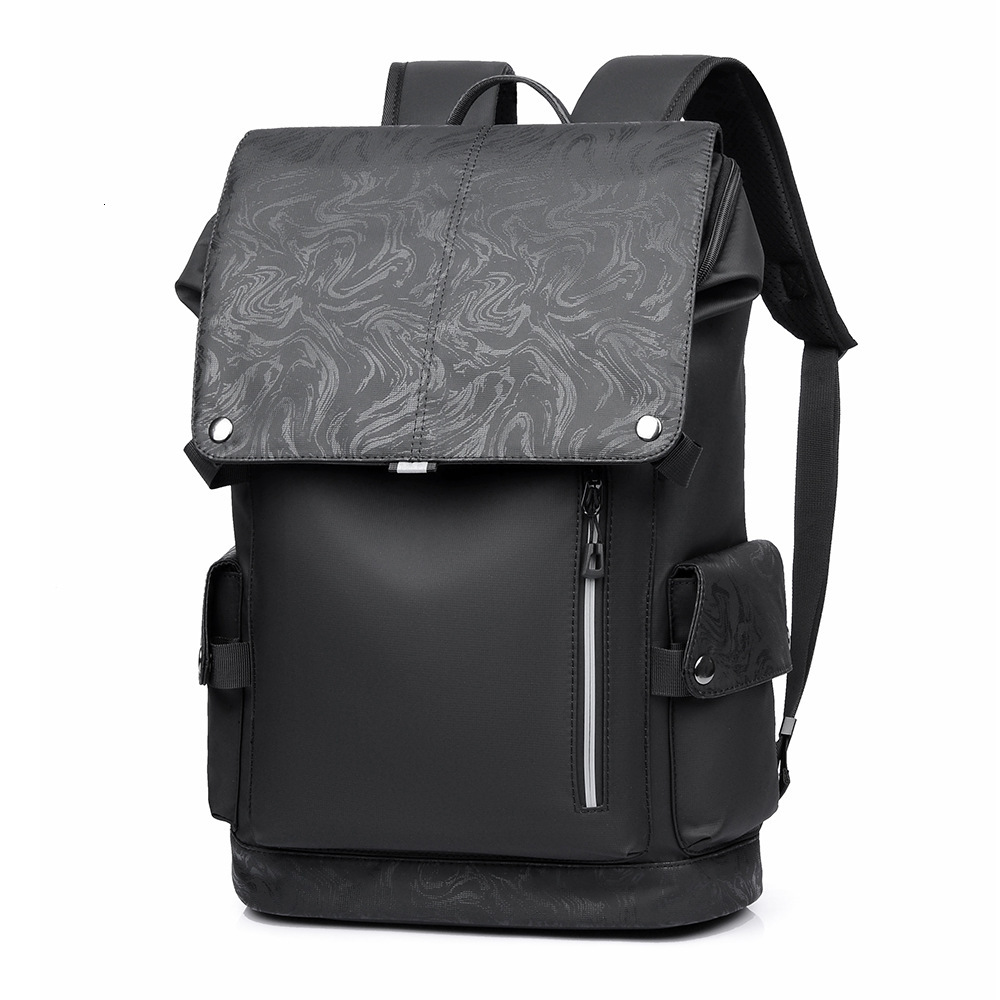 Large Capacity Waterproof Business Backpack Fashion Trendy Texture Casual Commuter Bag Travel High-end Feel Mens Double Shoulder Bag