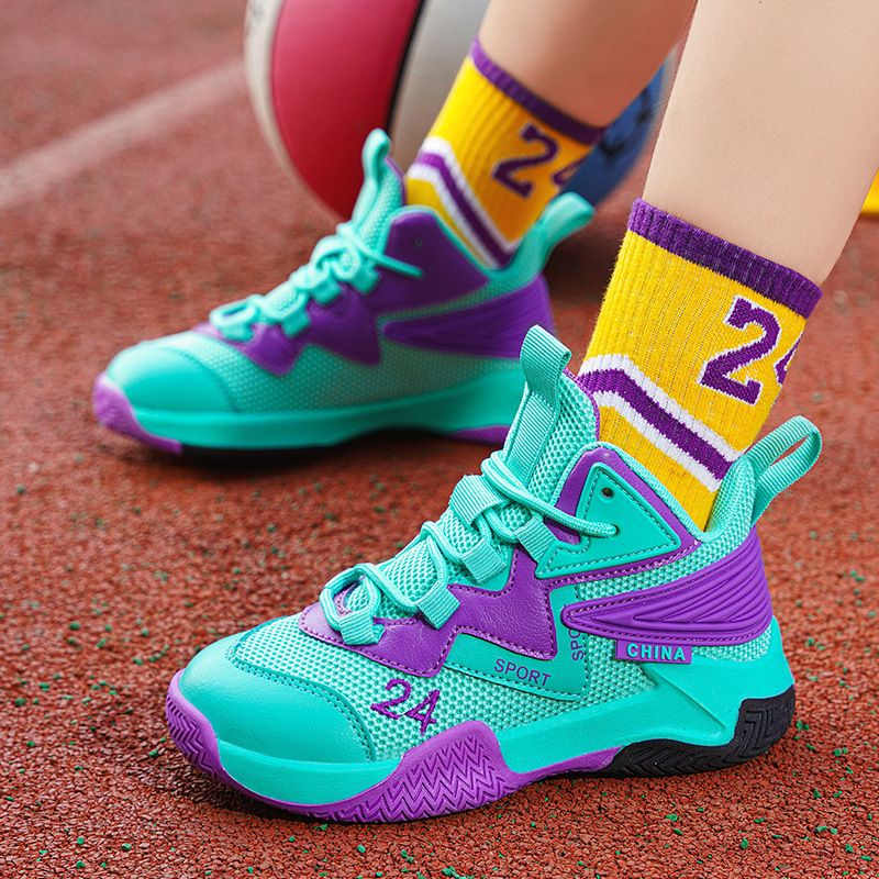 Children Basketball Shoes for Boys Girls Student Indoor Field Training Trainers Non-slip Sneakers Kids Basketball Outdoor Shoes Sizes US12.5C-US8Y 000