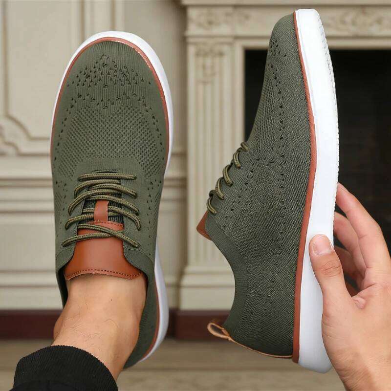 Men's Lightweight Casual 2025 Breathable Knit Sneakers Comfortable Walking Shoes Non-Slip Soft Sole Outdoor Male Footwear