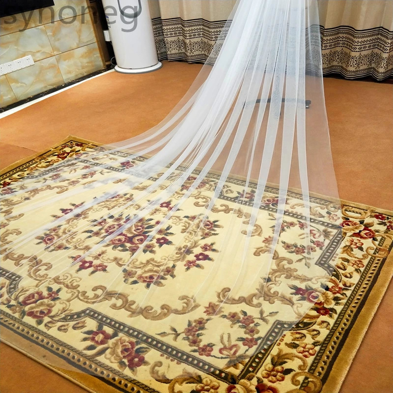 Physical picture Elegant Wedding Veil 3 Meters Long Soft Bridal Veils With Comb White 1 layers Ivory Color Bride 260208