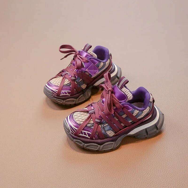 Children's Sneakers Chunky 2024 New Girls Basketball Fashion Versatile Kids Causal Boys Sports Shoes for School Breathable 26W0224