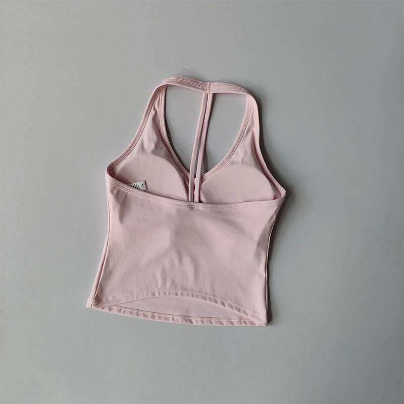 Sports Underwear V-neck Summer Neck Halter Beautiful Yoga Suit Vest Gathering Outside Wearing Running Gym Fitness Bra 26Y0224