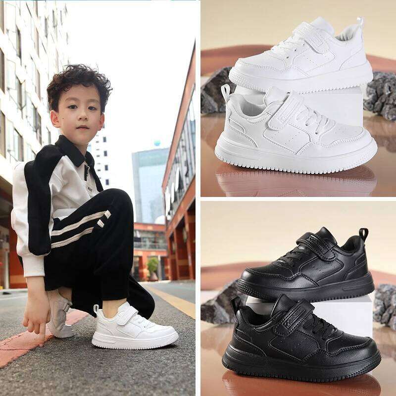 Children's Sneakers Kids Fashion White Sports Casual Shoes Boys Girls Non Slip Tennis Outdoor Comfortable Walking Footwear 26W0224