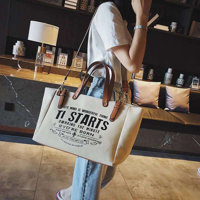 Luxury Design Crossbody Handbag Totes Female Vintage Large Capacity Messenger For Women Fashion Canvas Shoulder Shopping Bag Z260224