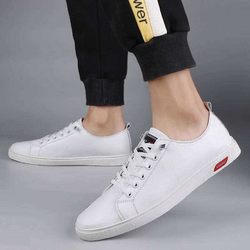 Genuine Leather Mens Luxury Brand Casual Fashion Handmade Classic White Shoes Outdoor Comfort Men Sneakers Business Office SPLELED