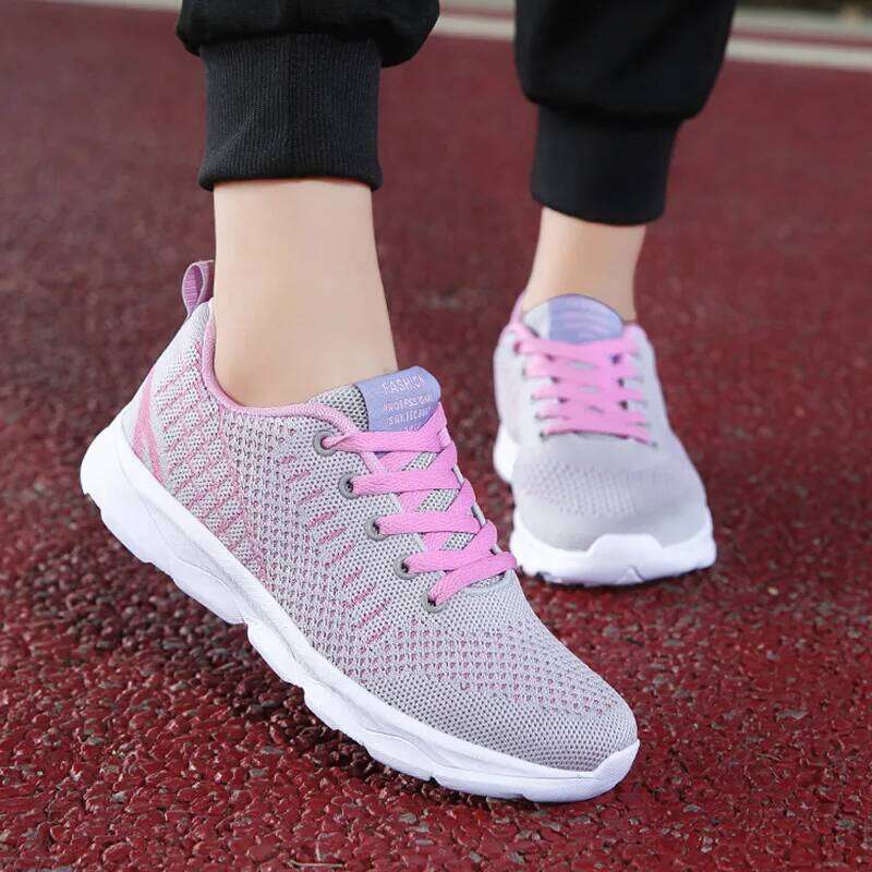 VEAMORS Sports Outdoor Trainers for Women Light Breathable Ladies Running Knitted Casual Sneakers Soft Shoes 26W0224