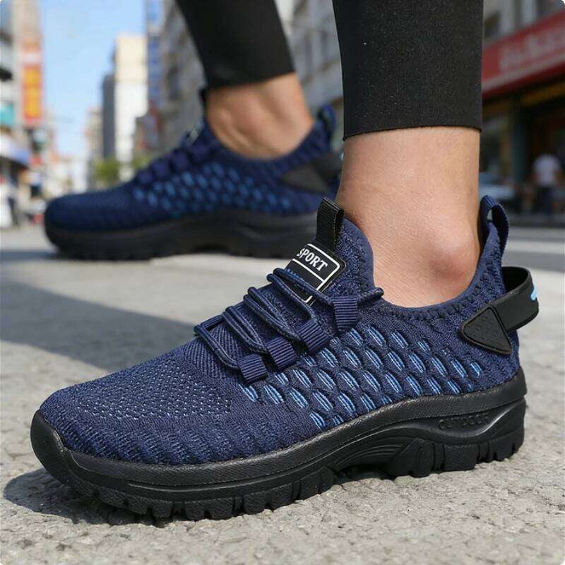 Women's Sneakers Lace Up Womens Vulcanized Comfort Plus Size Casual Lightweight Breathable Mesh Knit Jogging Shoes