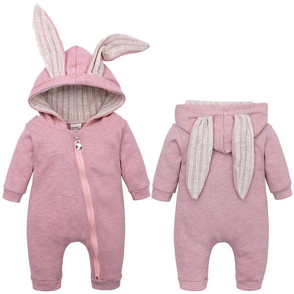 Adorable Jumpsuit Infant Bunny Romper for Baby Girl Boy Newborn Cotton One-Piece Bodysuit with Long Sleeves Casual Cute Playsuit 26H0224