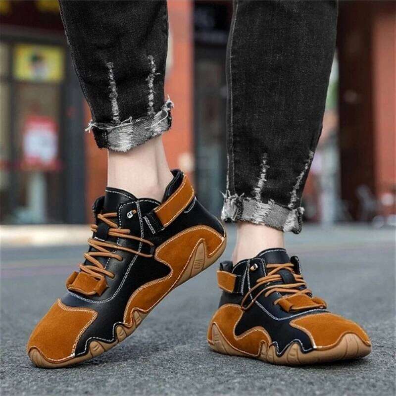 Men's Casual Comfortable Breathable Lace Up Design Appearance High Top Shoes Daily Activities Light Sports Loafers