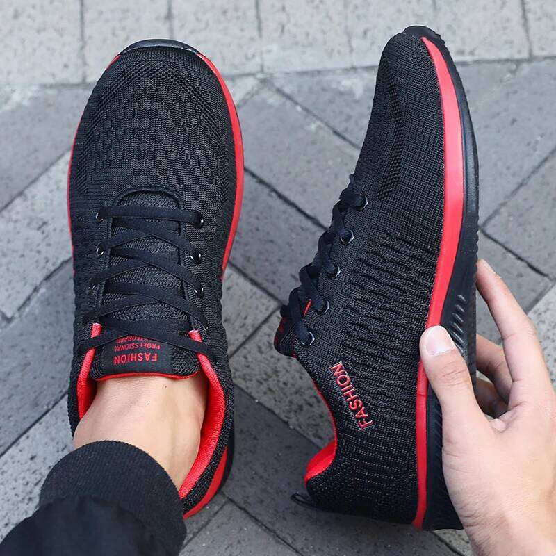 Men's Mesh Running Sneakers Athletic Gym Lightweight Men Causal Shoes 2025 Fashion Breathable Knit Walking Footwear Size 39-46