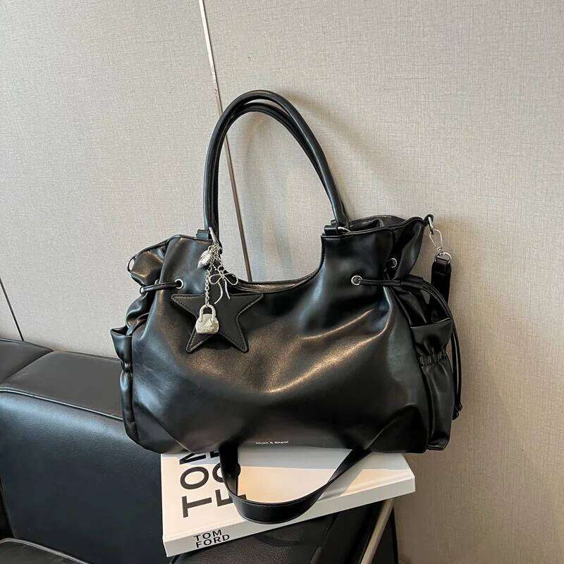 Luxury Women's Tote Bag Autumn Winter Large Capacity Ipad Pouch Briefcase Korean Retro Drawstring Travel Handbags Z260224