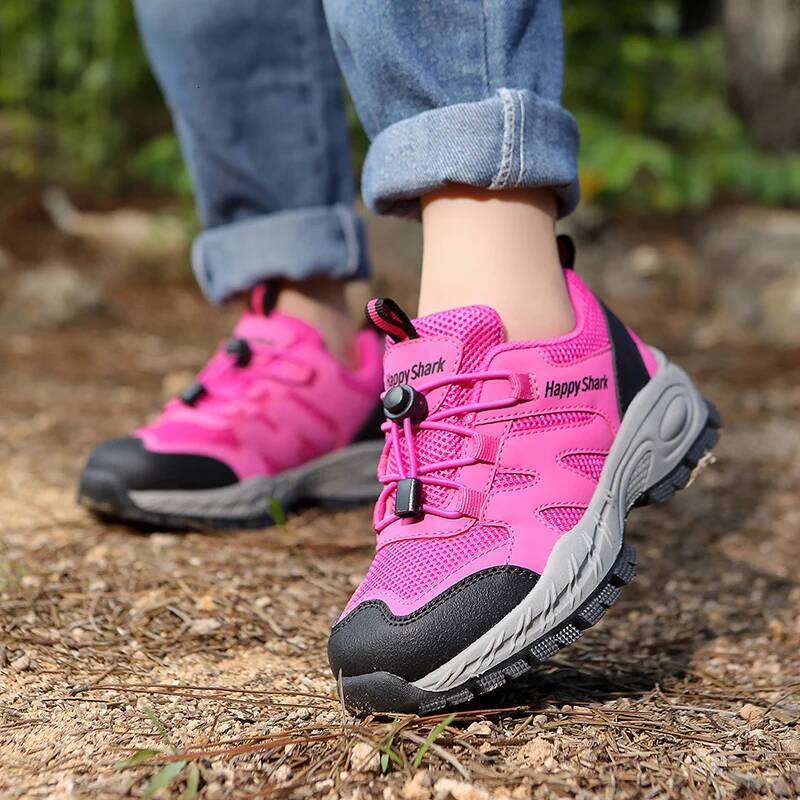 New Hiking Children Designer Climbing Trekking Sneakers for Boy Girl Leather Outdoor Sports Work Kids Run Shoes 26W0224