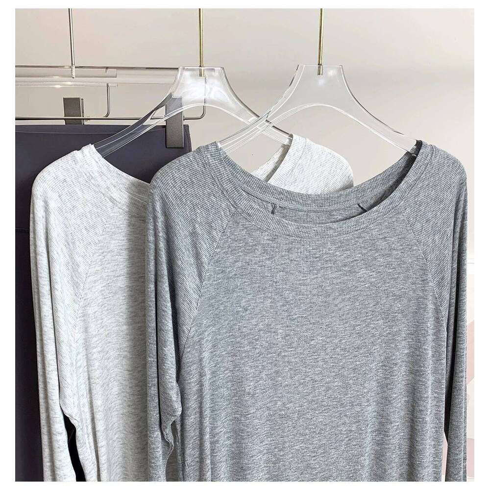 Autumn Bare-feel Off-shoulder Yoga Long-sleeve Loose Women's Outdoor Sports T-shirt Blouse Pilates Fitness Top 26Y0223