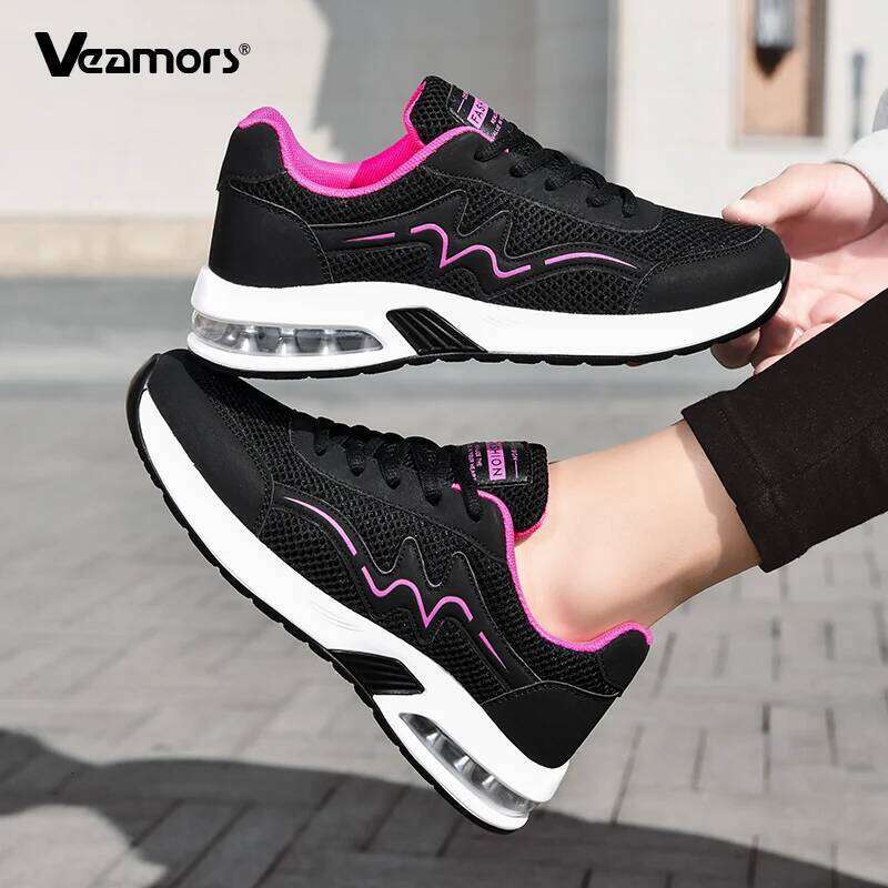 Fashion Women Air-cushion Sports Breathable Running Anti-slip Outdoor Sneakers Gym Fitness Training Shoes 26W0224