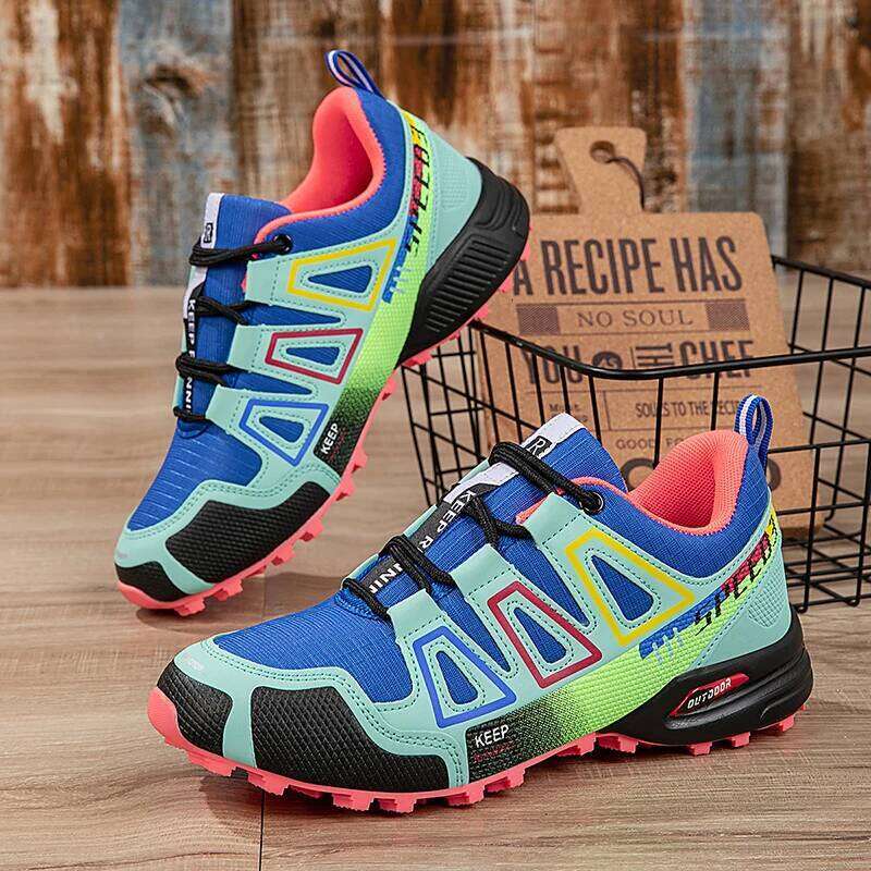 Unisex Outdoor Hiking Lace-Up Non-Slip Lightweight Men Tactical Training Sports Women Lockless Casual Cycling Shoes SPLELED