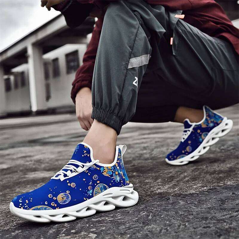 Fashionable Men's Lightweight Breathable Flats Mesh Running Shoes Fitness Training Non Slip Women Athletic Gym Sneakers