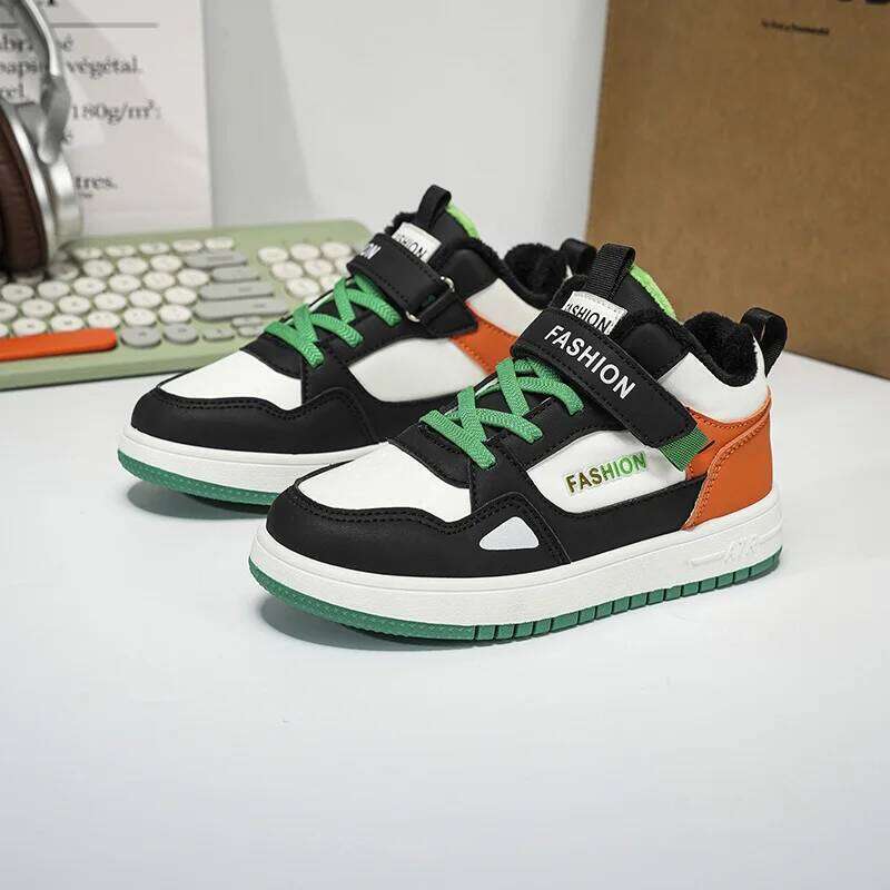 Luxury Children Boys 2025 New Winter Warm Plush Cotton Kids Casual Sneaker Tennis Sports Shoes for Boy 26W0224