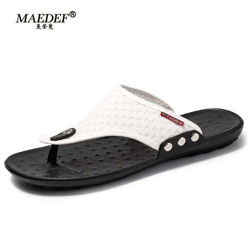 MAEDEF Flip Flops Breathable Summer Sandals Lightweight Comfortable Beach Slippers for Men Slip Quick Dry Outdoor Slides
