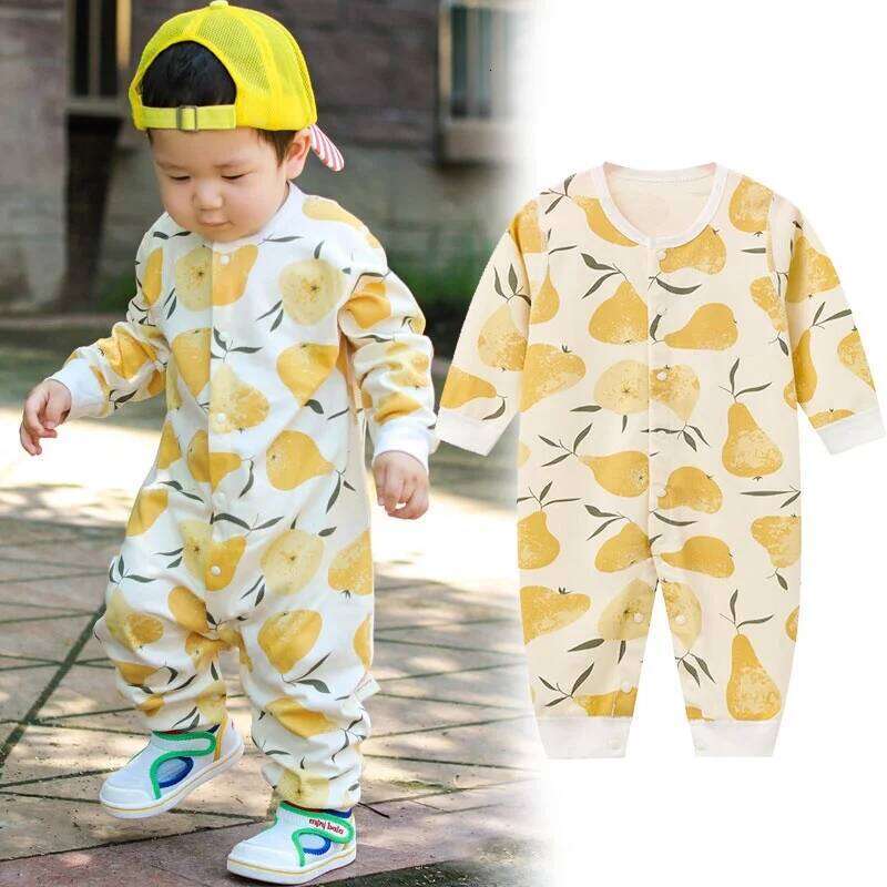 Unisex Cotton Baby Newborn 0-24M Girl Boy Clothes Print Pajamas Romper Long Sleeve Ropa Bebe 26Y0224