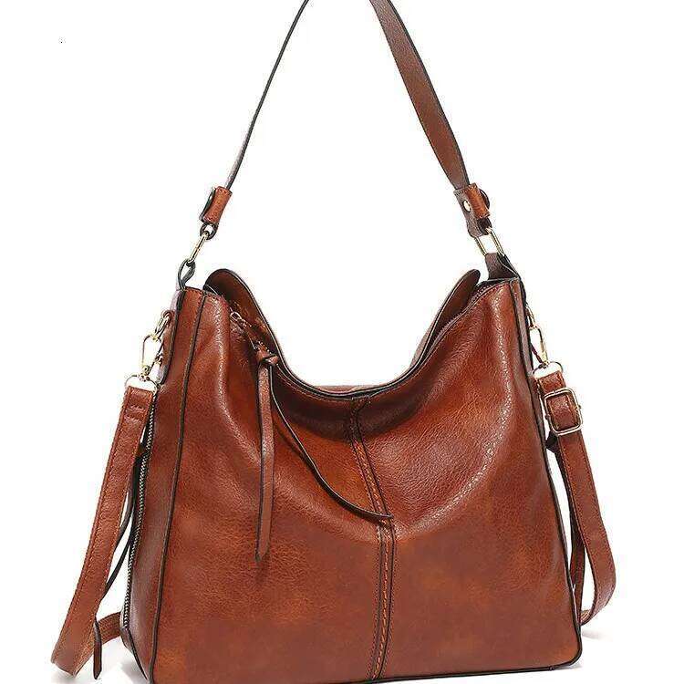 Women Tote Fashion Underarm Large Capacity Soft Pu Leather Shoulder Retro Crossbody Bag Casual Portable Bucket Bags Z260224