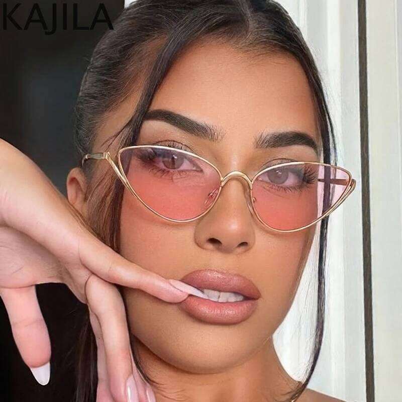 Sexy Cat Eye Punk Sunglasses Women 2026 Luxury Brand Trendy Metal Frame Travelling Sun Glasses For Ladies Vintage Shades UV400 26W0224