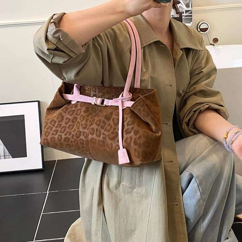 LEFTSIDE Leopard PU Leather Shoulder Bags for Women 2025 Luxury Brand Trend Tote Bag Females Short Handle Handbags Z260224