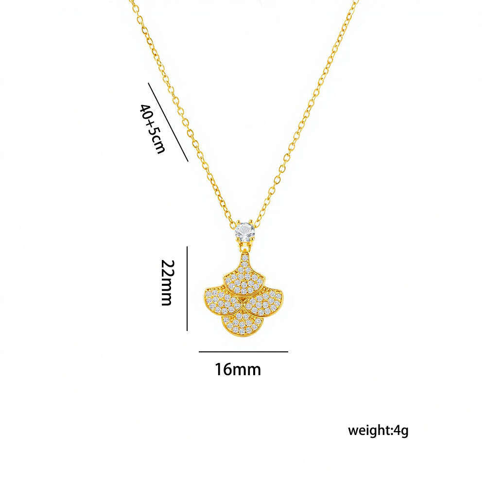 Luxurious Fan-Shaped Skirt, Full Of Diamonds Collarbone Necklace For Women