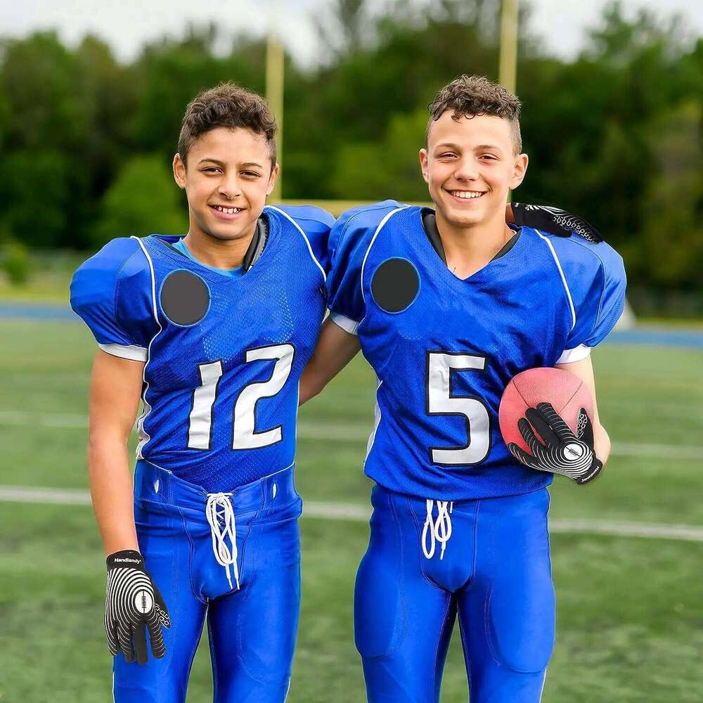 HANDLANDY Silicone palm Anti-slip Youth American Football Classic color Rugby Gloves 26H0224