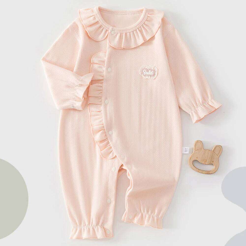 Clothes For Newborn Girls 100% Combed Cotton Ruffles Spring Autumn Princess 1st Birthday Infant Jumpsuits Baby Romper 26H0224