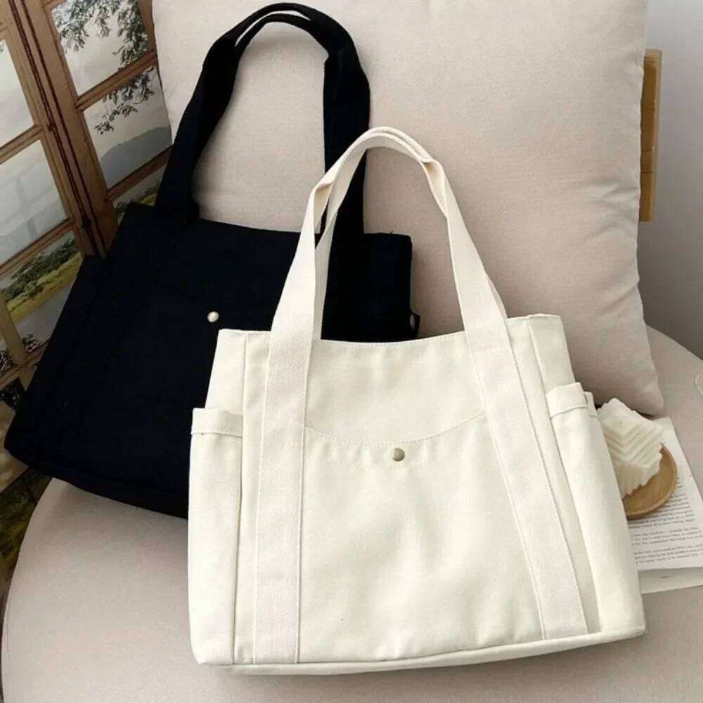 Large Capacity Canvas Tote Bags for Work Commuting Carrying College Style Student Outfit Book Shoulder Bag Bolsos Para Mujer Z260224