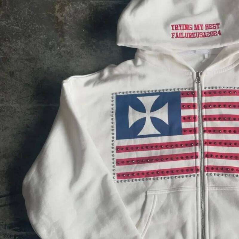 2026 Autumn And Winter New Minimalist Design Color Collision Pattern Women Hooded Harajuku Y2k Loose Zipper Sweatshirt