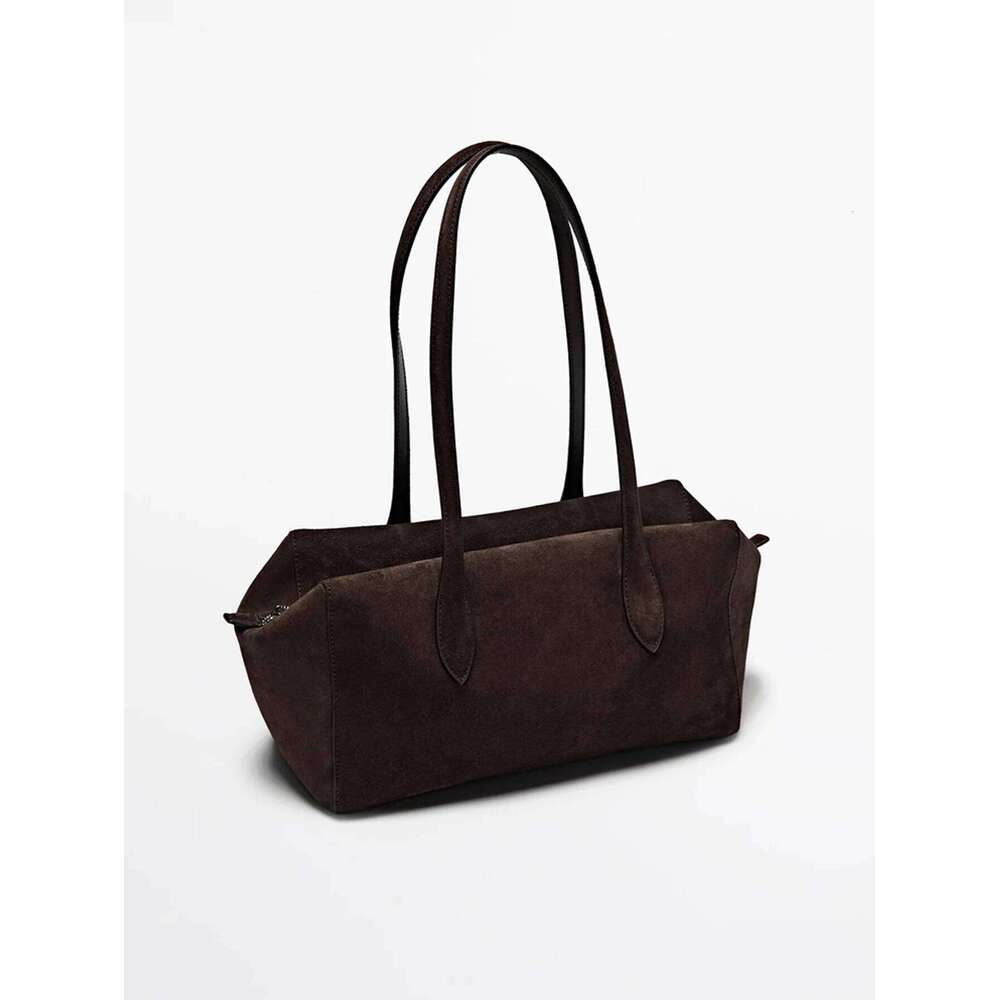 Ladies' casual solid color suede single-shoulder bag, large-capacity fashionable handbag, suitable for work and t Z260224