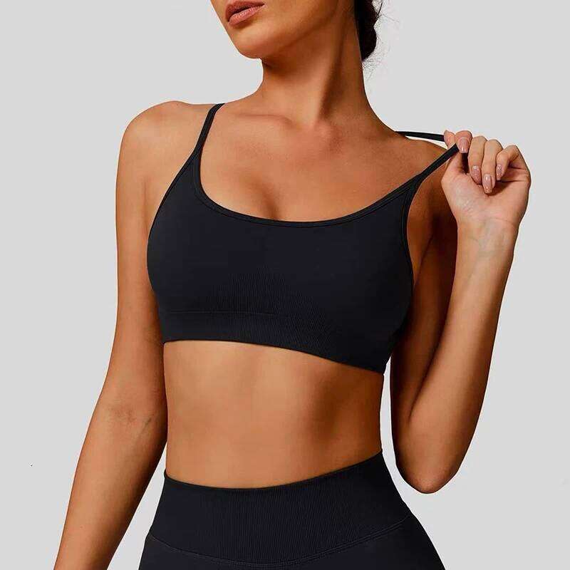 Women's Seamless Yoga Sports Bra Quick Drying Fitness Vest Adjustable Fine Strap Beautiful Design Exercise Training Top 26Y0224