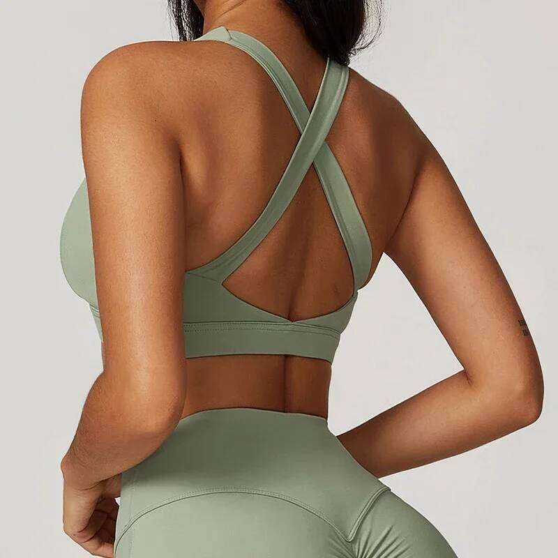 Sports Shockproof Crop Anti-sweat Fitness Women Yoga Bra Push Up Sport Gym Running Workout Top Soft Underwear Female 26Y0224