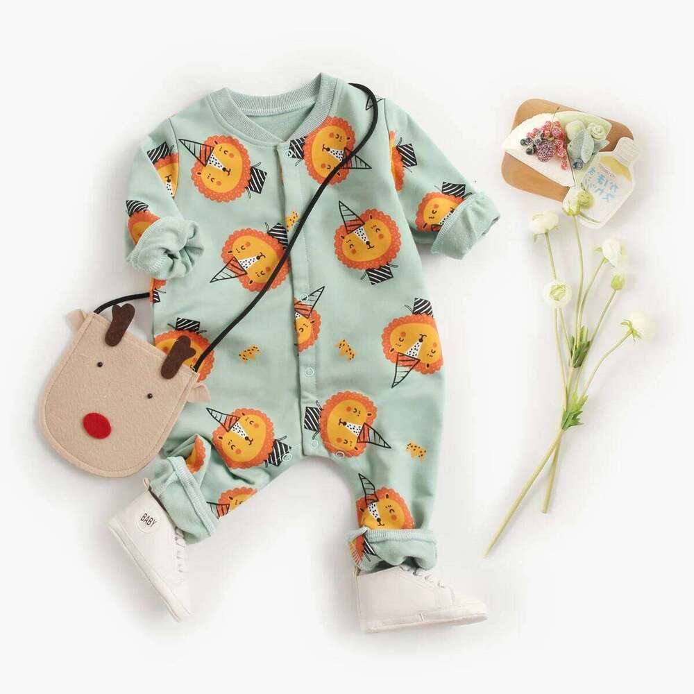 Sanlutoz Casual Baby Rompers Long Sleeve Infants Jumpsuits Cute Autumn Winter Printing Clothes 26H0224