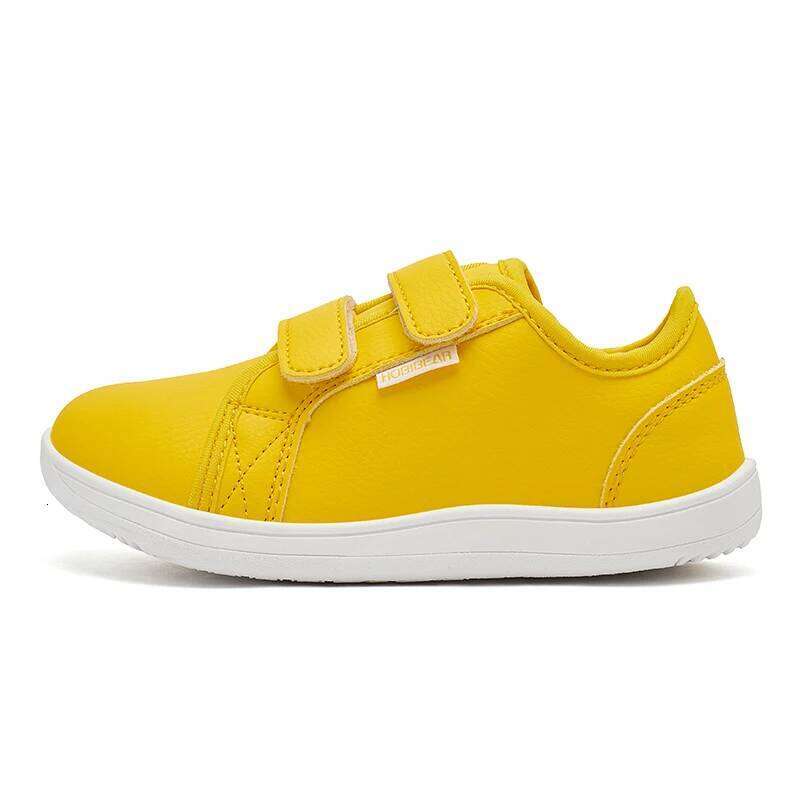 HOBIBEAR Boys Girls Barefoot Kids Wide Toe Minimalist Sneakers Lightweight Hook Loop Artificial Leather Shoes 26W0224