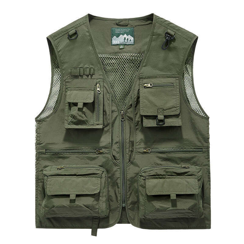 Spring Autumn New Mesh Quick-Dry for Men, Casual Outdoor Multi-Pocket Fishing and Photography Vest 8512