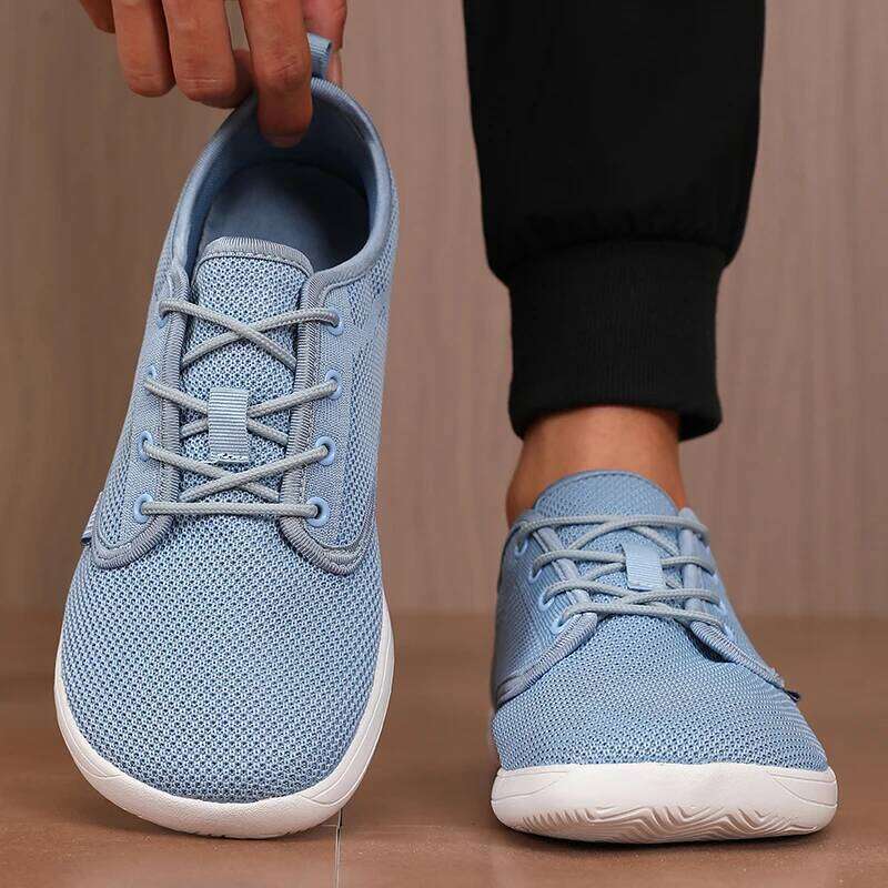 Sneakers Toe Barefoot Casual Wide Last Fashionable Canvas Black Flat Board Breathable Mesh Men's Shoes