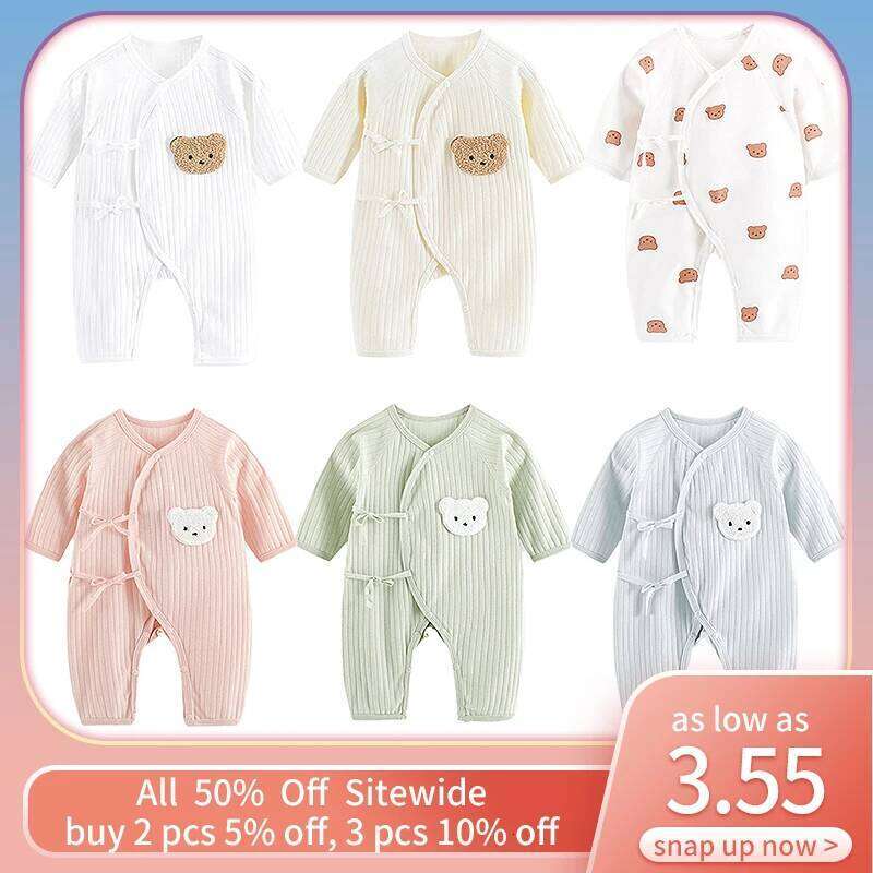 Bear Baby Romper Spring Autumn Long Sleeved Clothes Soft Pure Cotton Newborn Bodysuit Infant Jumpsuit Outfits 26Y0224