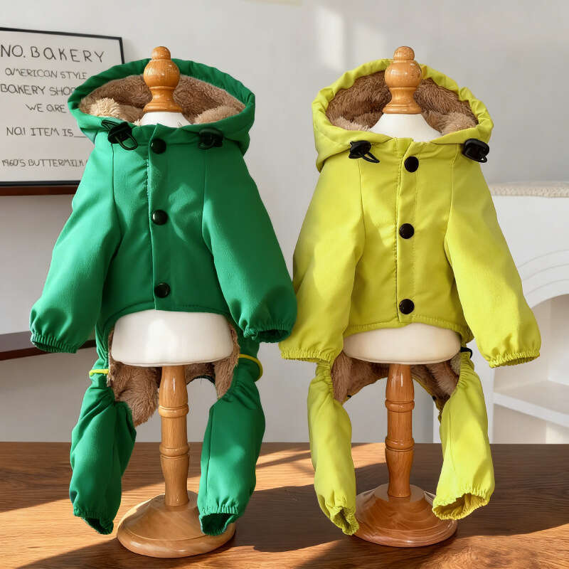 Famous brand Waterproof Windproof Thickened Fleece Cotton Pet Dog Cat Clothes Accessories Autumn Winter Outdoor Four Legged Jacket pupakaIK