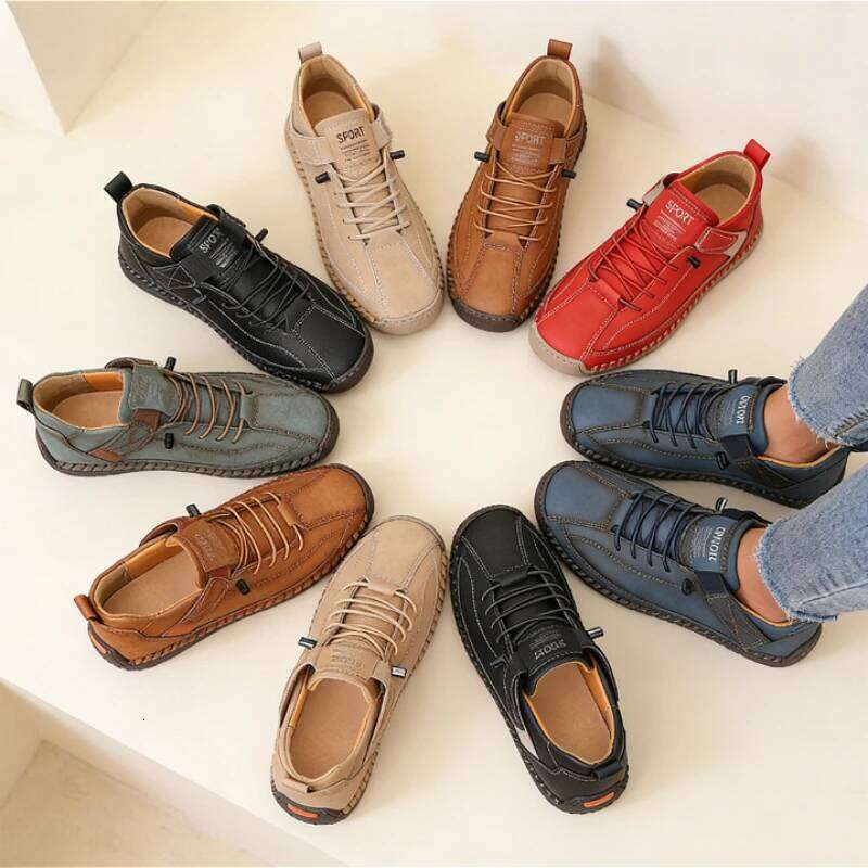 Spring Autumn Casual Shoes for Women British Style Retro Anti Slip Loafers Lace Up Comfortable Soft Sole Street Fashion Men Shoe