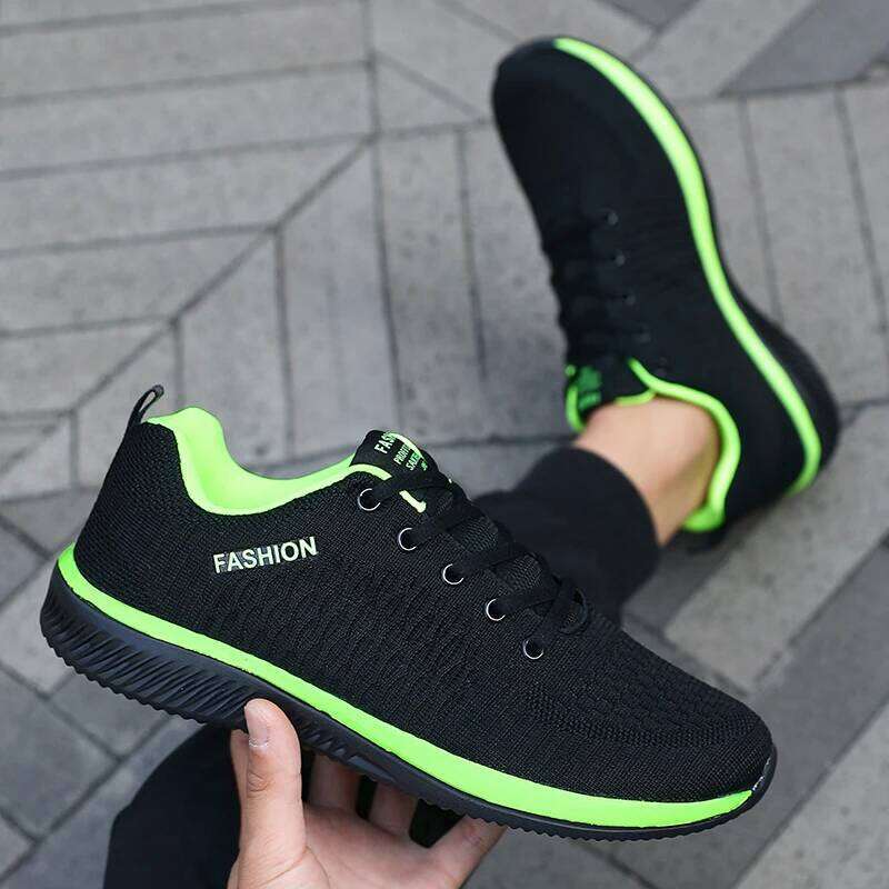 Men's Mesh Running Sneakers Athletic Gym Lightweight Men Causal Shoes 2025 Fashion Breathable Knit Walking Footwear Size 39-46