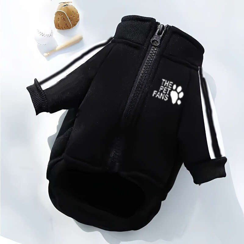 Fashionable Cute Winter Trendy Frenchie Zip-Up Dog Hoodie, Plush-Lined Autumn, Suitable For Pugs, Chubby Dogs, Teddy Bears, Bichons, Golden Retrievers