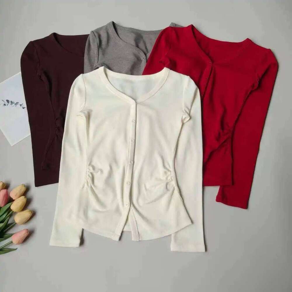 Slim Fit Button Down Yoga Top, Women's V-Neck Long Sleeve Workout Shirt, Lightweight Cover Up for Gym 26Y0224