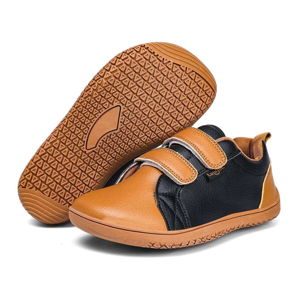 Boys Girls Casual Shoes Kids Wide Toe Barefoot Sneakers Youth Lightweight Artificial Leather Walking Flats Skate Non Slip 26W0224