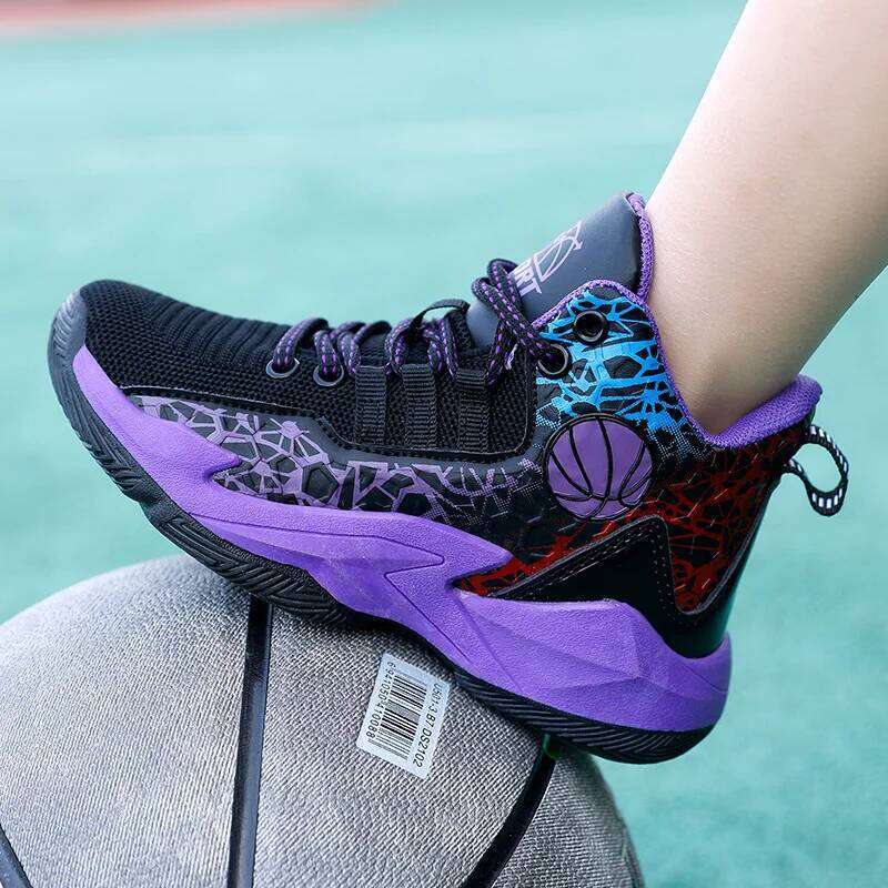 High Top Basketball for Kids Sneakers Boys Thick Sole Non-slip Children Sports Child Boy Basket Trainer Shoes 26W0224